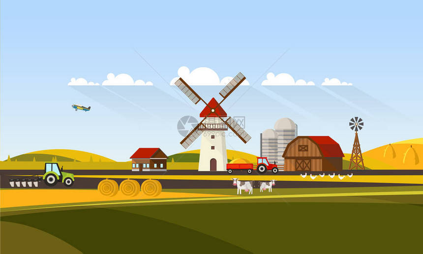 农村场景观的平面图图片
