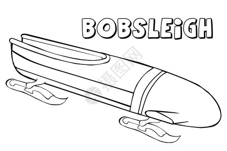 彩色书BobsleighCartoon风格图片