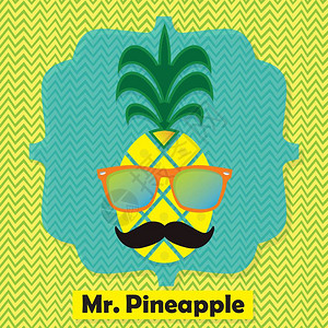 Pineapple水果徽标图印背景图片