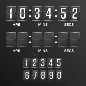 翻转倒数计时器向量模拟黑色记分牌数字计时器空白时图片