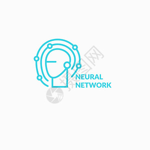 神经网络概念标志和标志分析系统矢图片