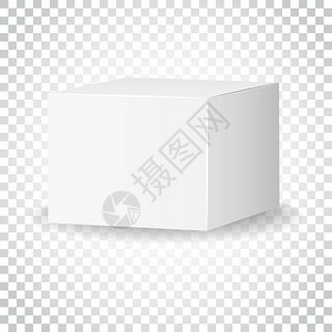 空白的色纸箱3d框图标盒子包装样机矢量图孤立背景上的简单业图片