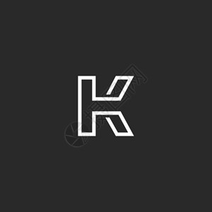 字母K标志字母组合薄单线风格最小标记线排版设计图片