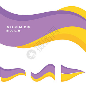 抽象的简单波头矢量缩略图Web折叠打印设计夏季背景图片