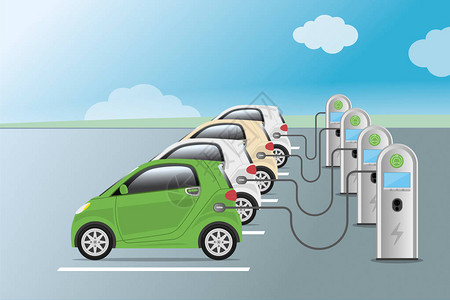 电动汽车充电源电动汽车充电站混合动力汽车环保汽车或电动汽车图片