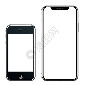 iphone店全新现实手机智能手机在苹果iPhone和X矢量插画