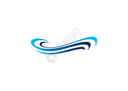 蓝波标志型波形标志海蓝水风符号背景图片