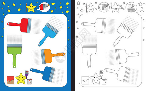 学龄前练习精细运动技巧工作表追踪破图片