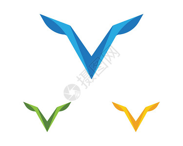 V字母Logo商业模板图片