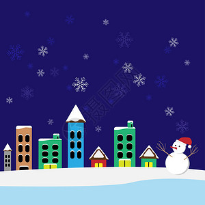 圣诞节庆祝活动主题用房屋雪人背景图片
