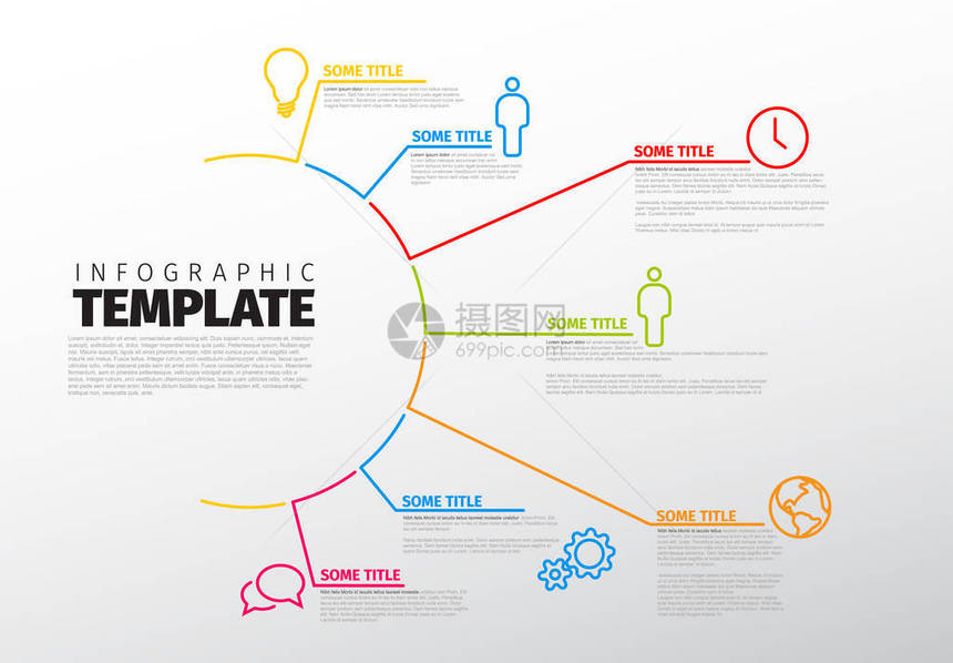 从行和图标制成的矢量多用途Infograp图片