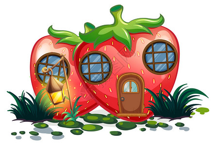 花园插图中带的草莓屋图片