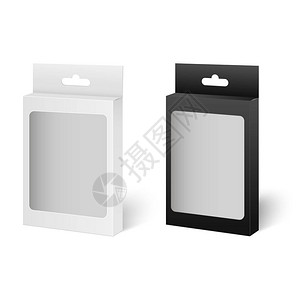 白色和黑色产品模拟包装盒图片