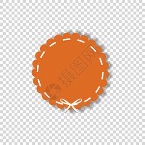橙色圆圈带有白色带子的标签图片
