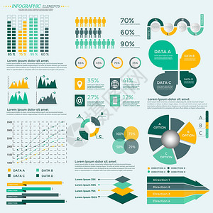 商业信息要素集和小册子或介绍背景图片