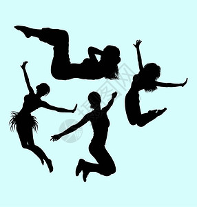 体操少女动作运动剪影可用于符号徽标图标吉祥物标志图片