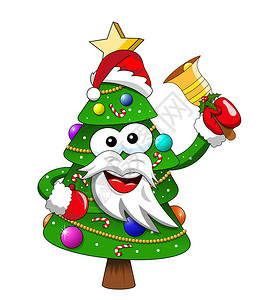 Xmas或Christmas树SantaClaus吉祥物字图片