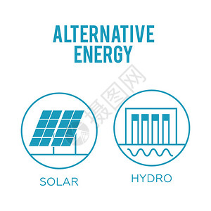 可再生能源矢量图平面样式的可再生能源概念能源图片
