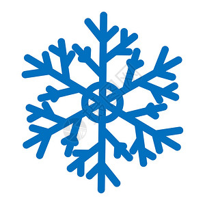 孤立在白色背景上的蓝色华丽矢量雪花带有圣诞节和冬季主题的平面图标简单图片