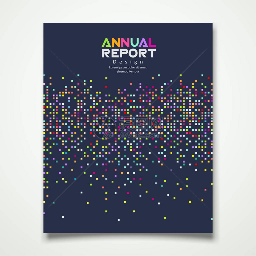 年度报告彩色点设计背景矢量图图片