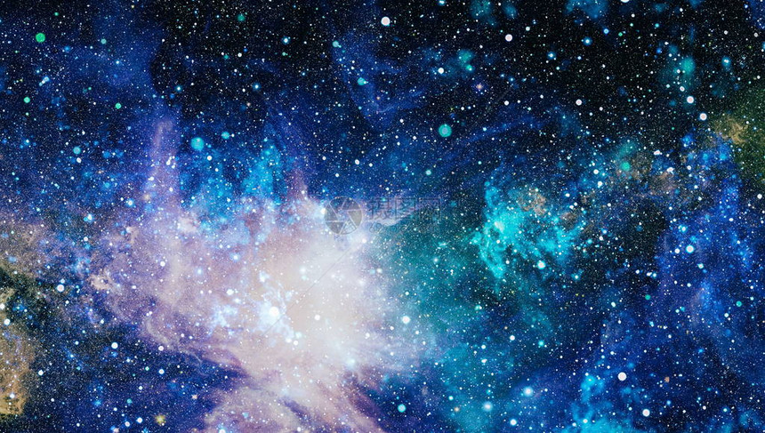 未来抽象空间背景夜空中有恒星和云本图像由美国航天图片