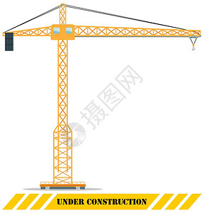 彩色高塔起重机重型设备和机背景图片