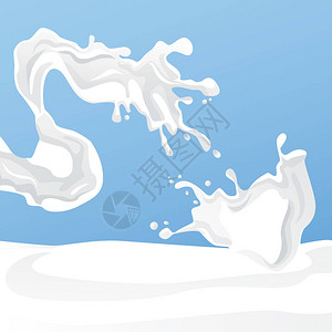牛奶泼花窗图标矢量背景图片