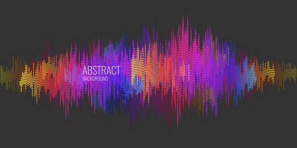以黑色背景平衡器形式显示音乐波的矢量背景图片