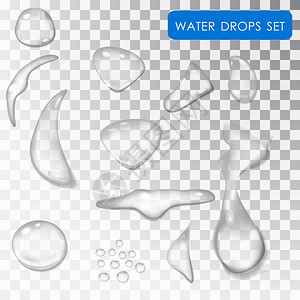 透明水滴疏水雨水透明背景的露图片