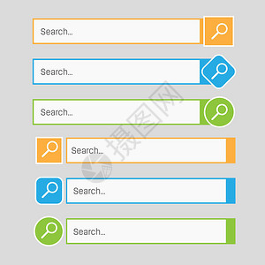 搜索栏框按钮的创造矢量插图UI和UX界面模板在背景上孤立网站艺术设计图片