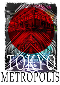 东京日本城市海报背景图片