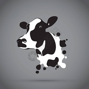 一个黑色的抽象牛头图片