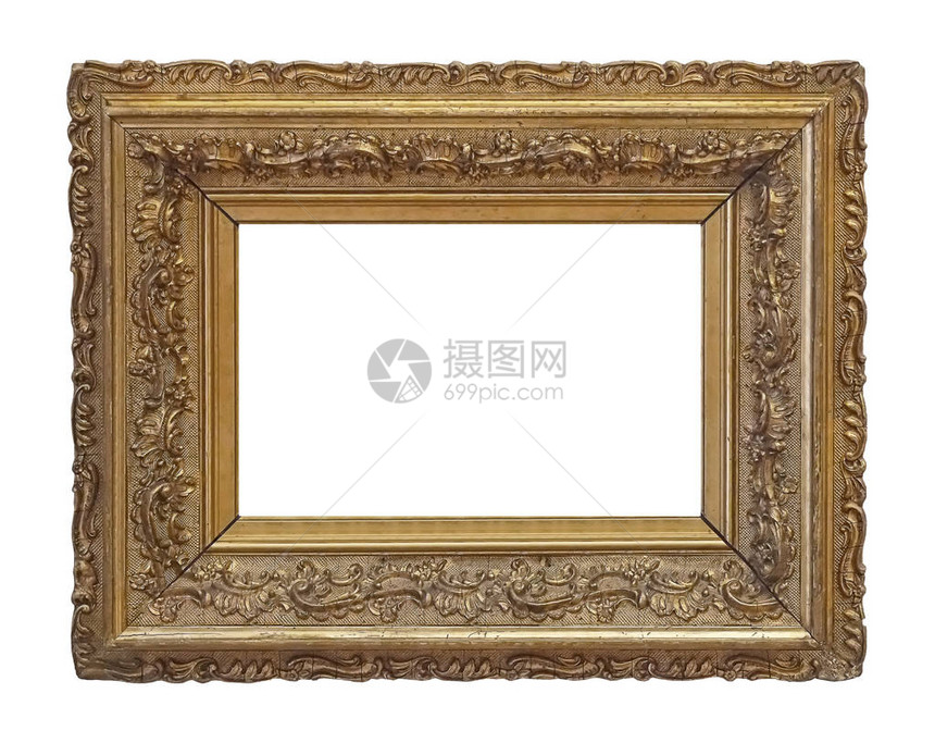 绘画镜子或照片的金框图片
