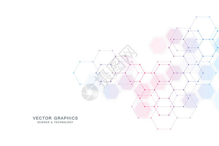 医疗技术或科学矢量背景分子结构和化合物图片