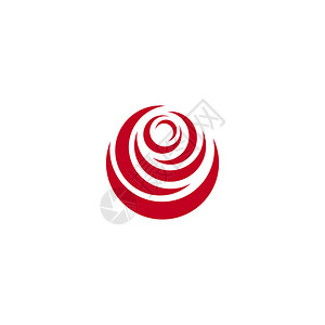 红色抽象玫瑰白背景上的矢量标识模板时尚鲜花插图圆形状背景图片
