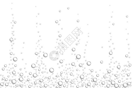 嘶嘶声矢量灰色水下气泡纹理隔离在白色背景上在水族馆或泡腾中起泡3d透明逼设计图片
