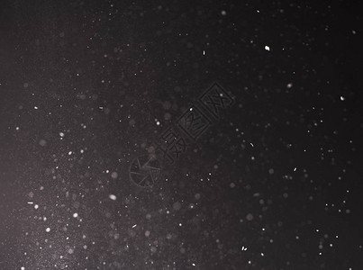 黑色背景上雪的散焦纹理特写背景图片
