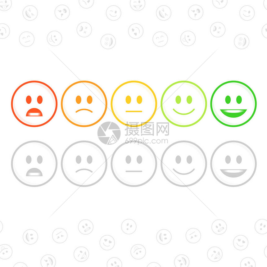 用户经验客户反馈或审查概念满意度评分的级别或水平矢量插图EPS10图片