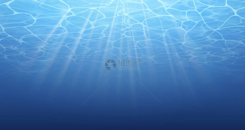 夏天水面纹理水下背景波浪效果蓝色的冥界海洋图片