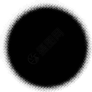 黑白圆抽象点形背景半调效果背景图片