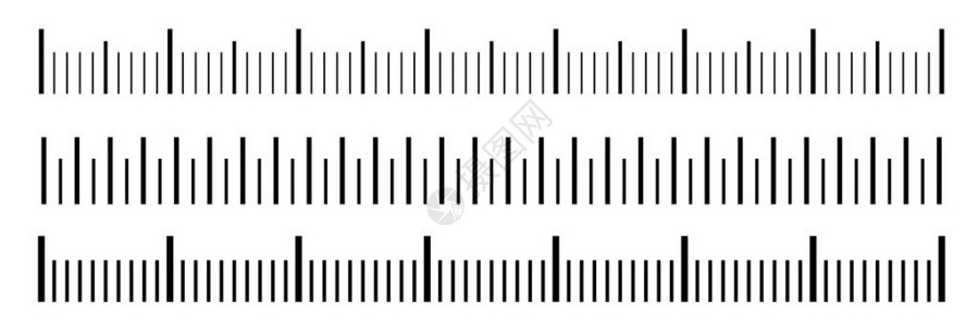 在背景上隔离的大小指标集的创造矢量插图不同的单位距离设计水平测量尺度距离抽象背景图片