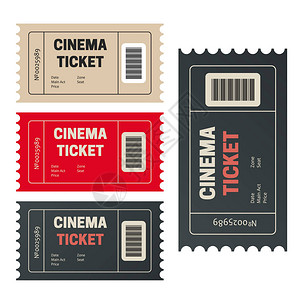 带数字的纸票复古电影或电影票图片