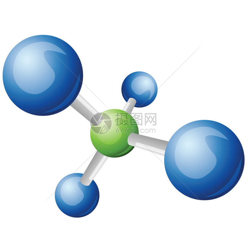 甲烷分子图标矢量插图图片