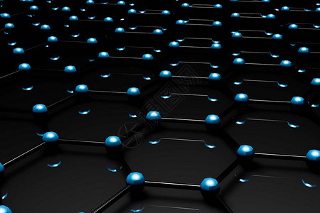 石墨烯分子网格石墨烯原子结构概念六边形几何形式纳米技术背景背景图片