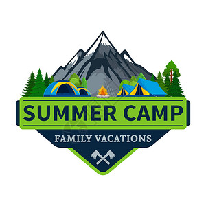 蒙大拿州立大学矢量夏令营和户外娱乐标志旅游徒步旅行插画