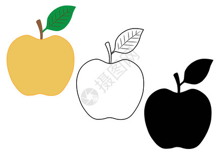 苹果三种版本颜色双光影图背景图片
