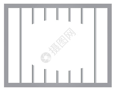 筛骨监狱内带铁棒的窗户监狱间断裂矢量插画