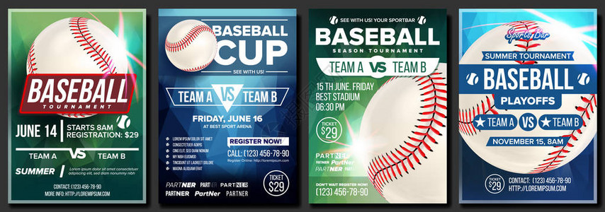 棒球海报矢量体育酒吧促销设计棒球现代锦标赛垒手图片