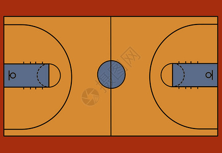 带线条的篮球场地板矢量图图片