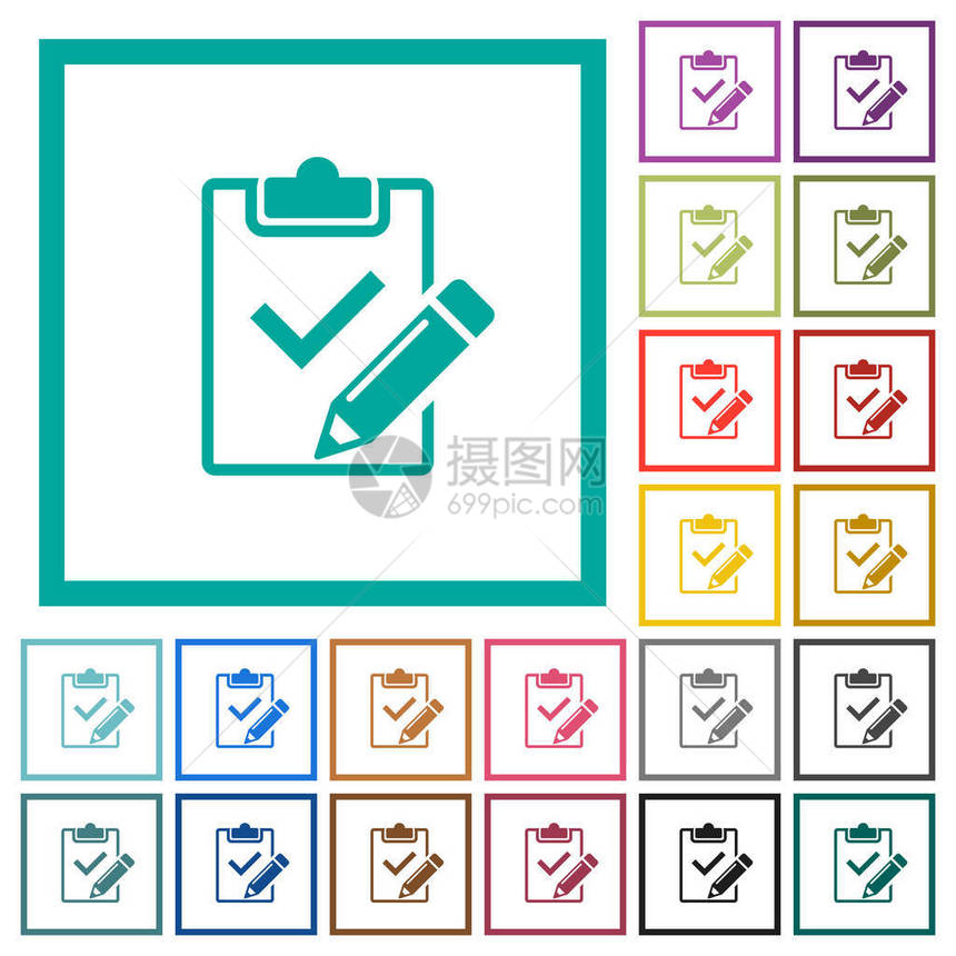 用白色背景的象方框填入核对表图片